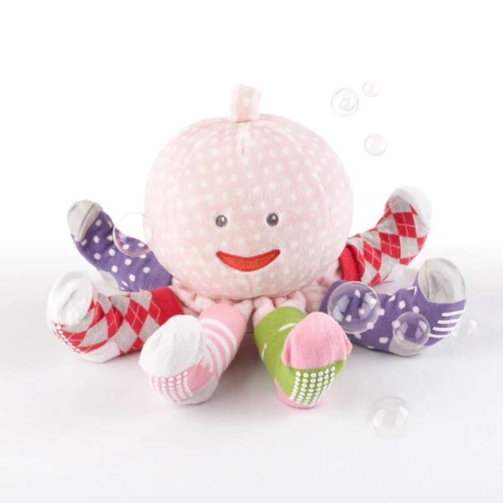 “Mrs. Sock T. Pus” Plush Pink Octopus with Socks